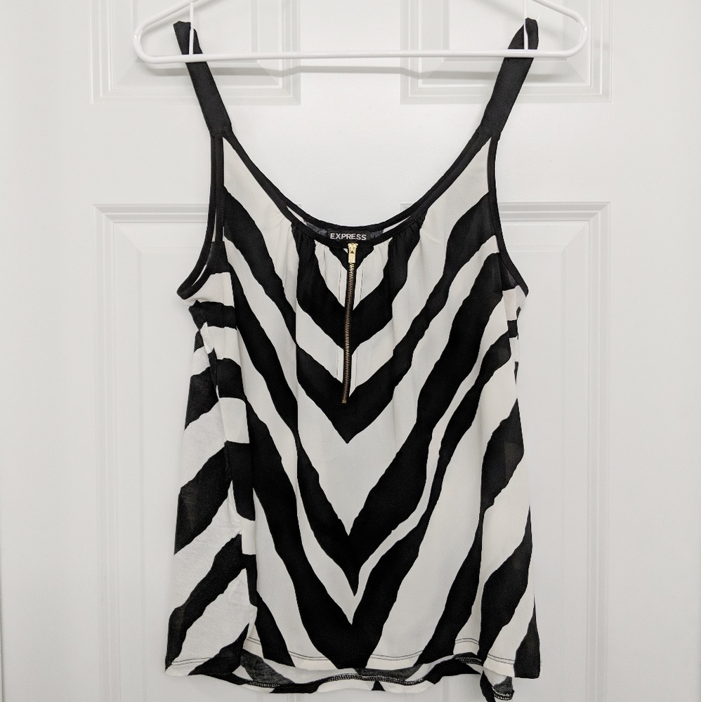 Express Zebra Print Tank Sz M